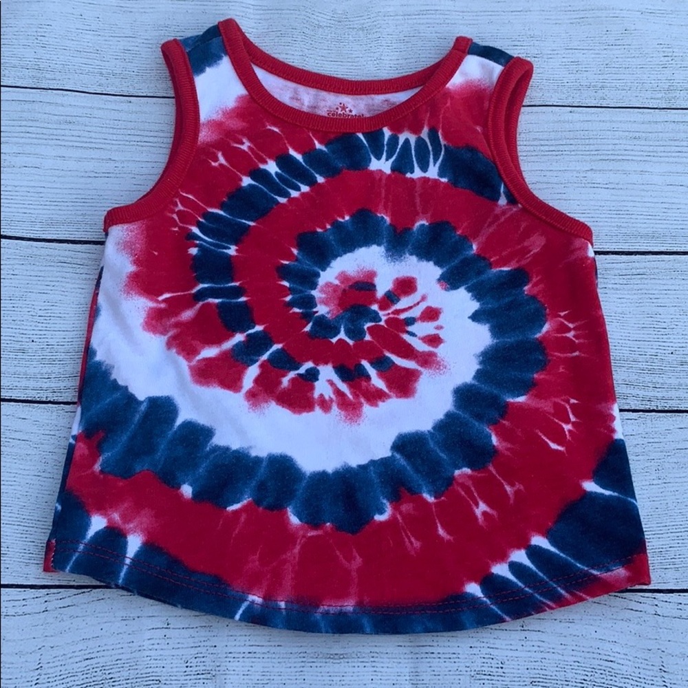 Celebrate Red, White, & Blue Tie Dye Tank size 18M